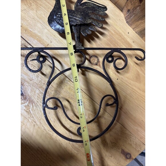 ROOSTER HOOK WALL IRON HANGER BROWN DECORATION - Picture 8 of 10